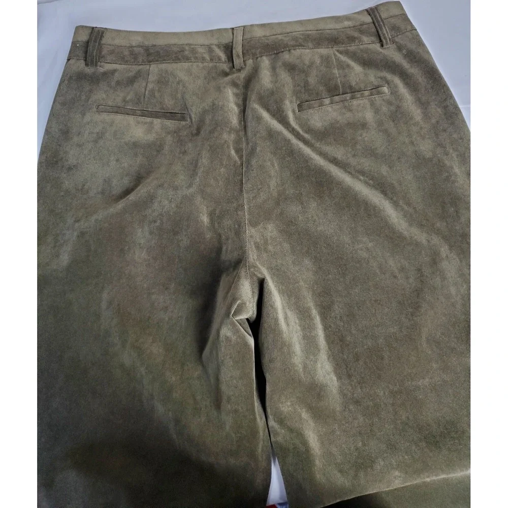 coldwater creek pants, avocado green velvet, size L,‎ 36W29L